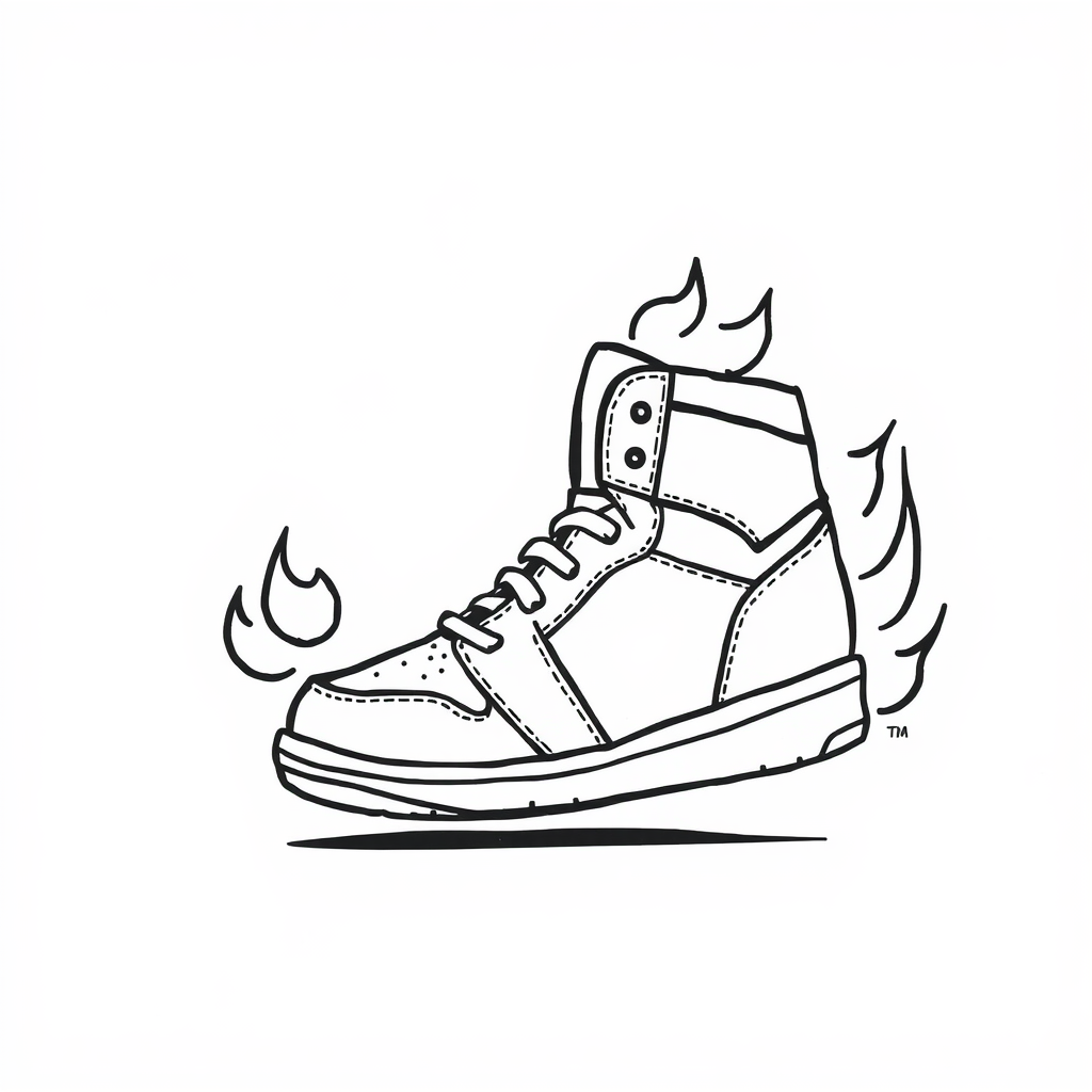 Air Jordan Shoe breathing fire