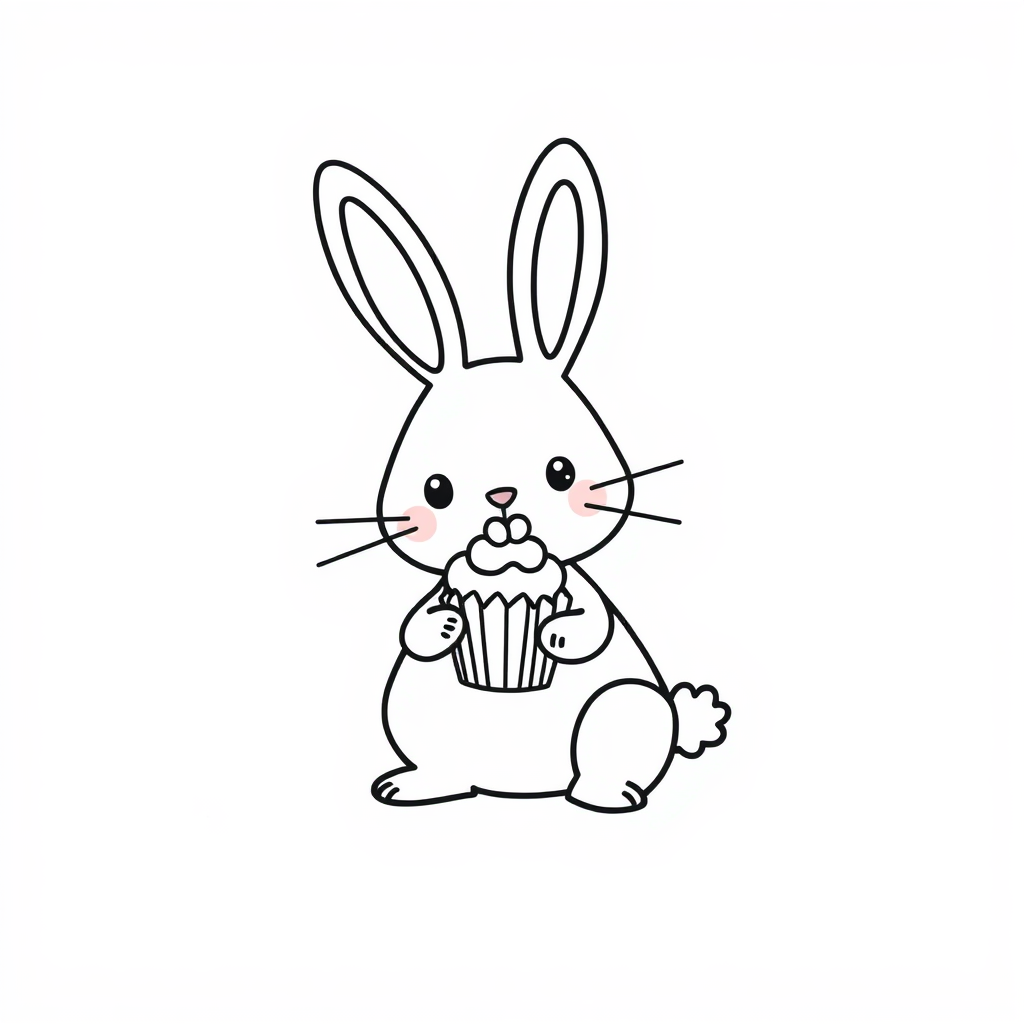 Bunny with a cupcake