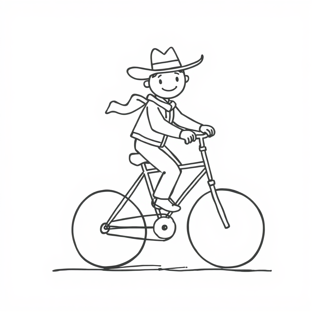 Cowboy on a bicycle