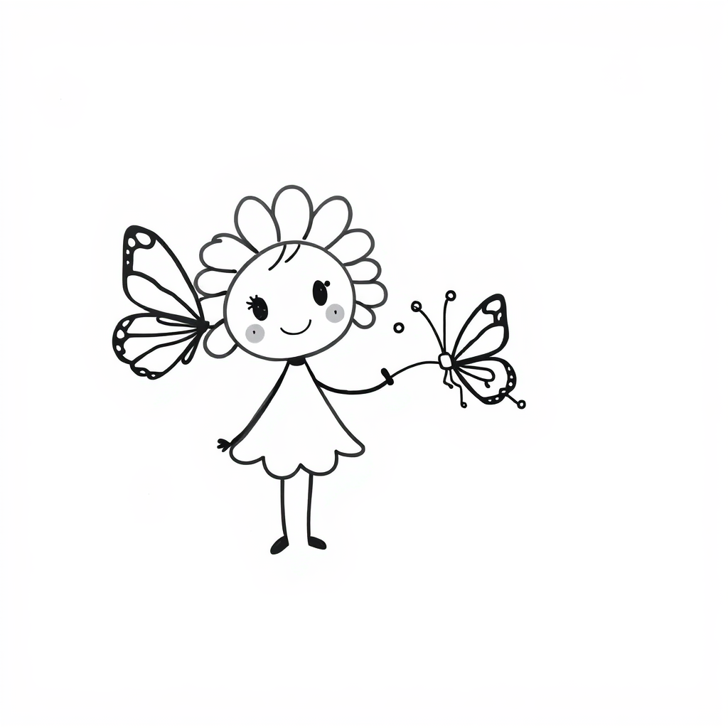 Daisy holding hands with a butterfly