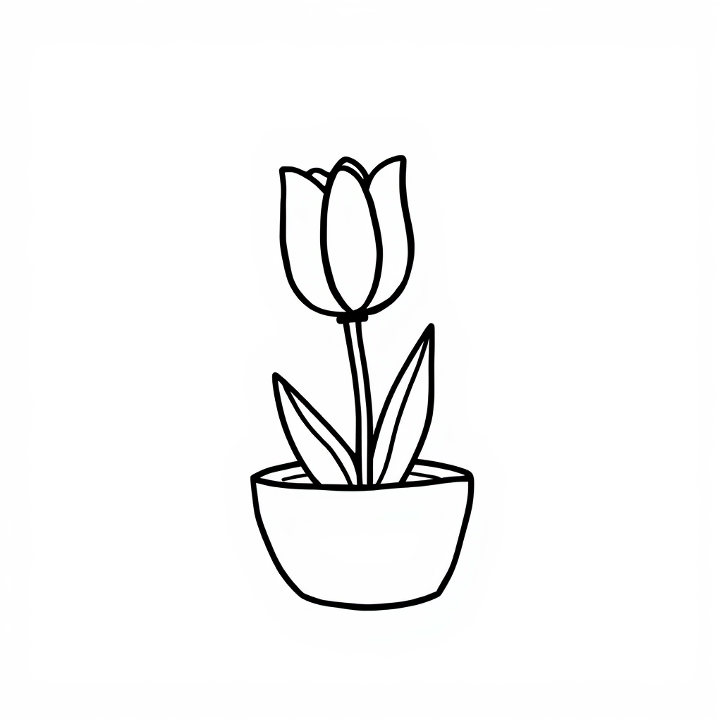 Tulip in a pot