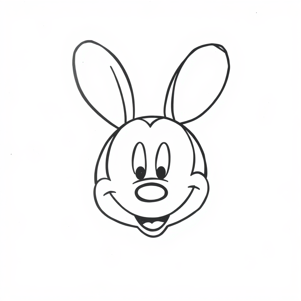 Mickey Mouse Face wearing bunny ears