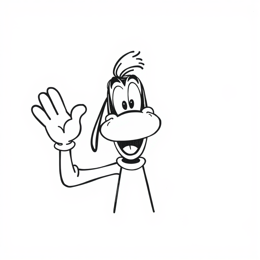 Giving Goofy a friendly wave