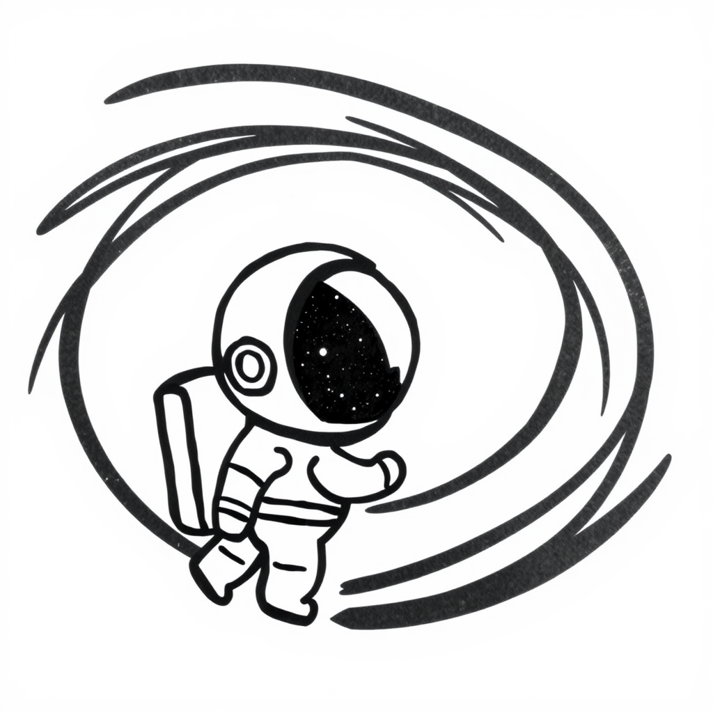 Astronaut gazing at Black Hole