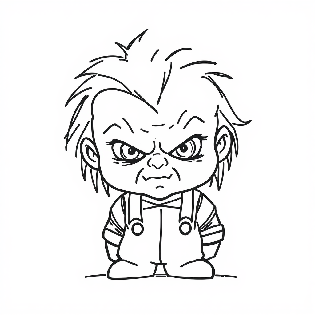 Chucky looking angry