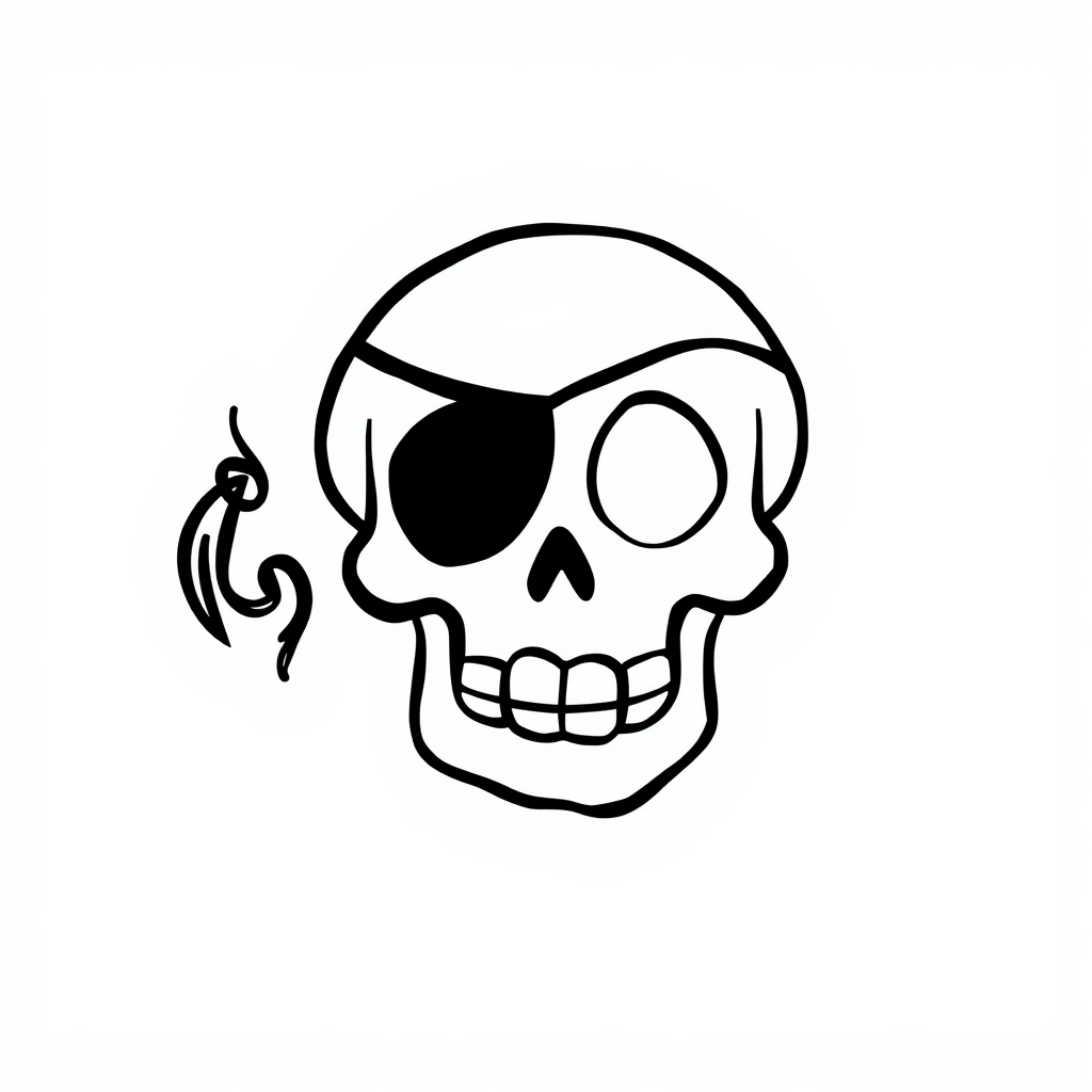 Pirate skull with eye patch