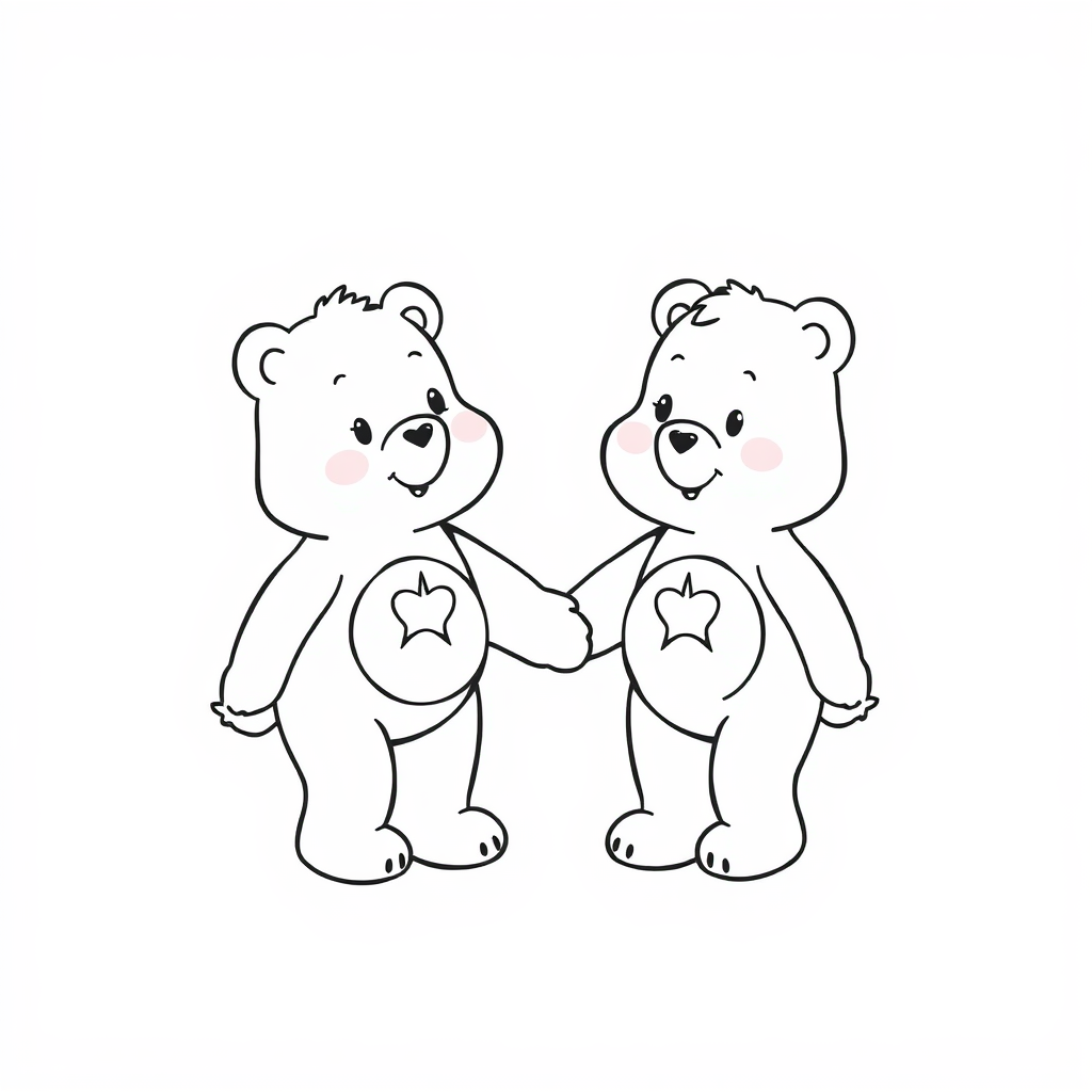 Care Bears holding hands