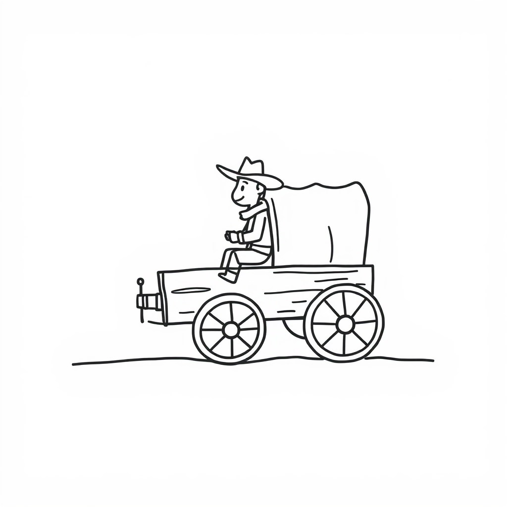 Cowboy driving a wagon