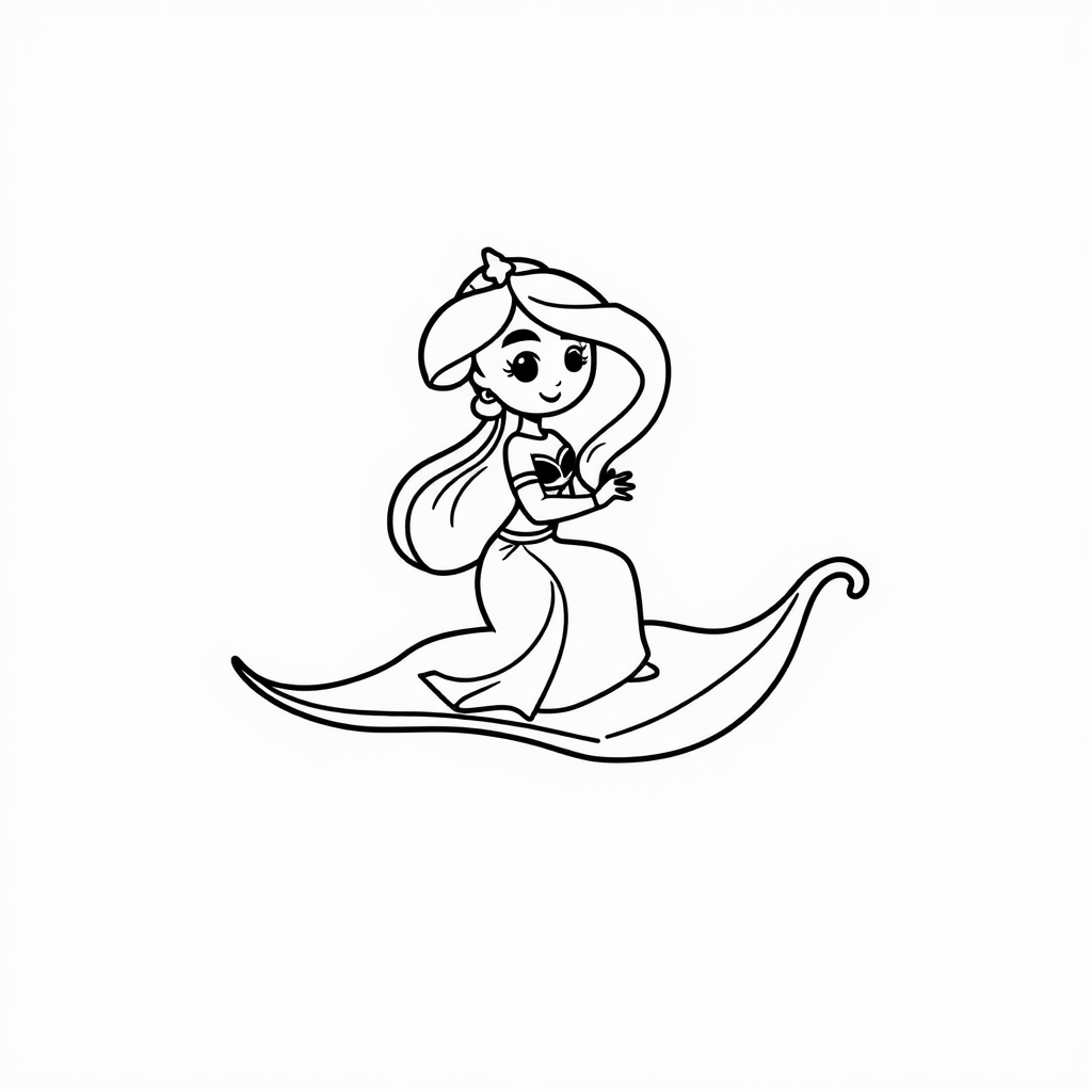 Jasmine flying on a magic carpet