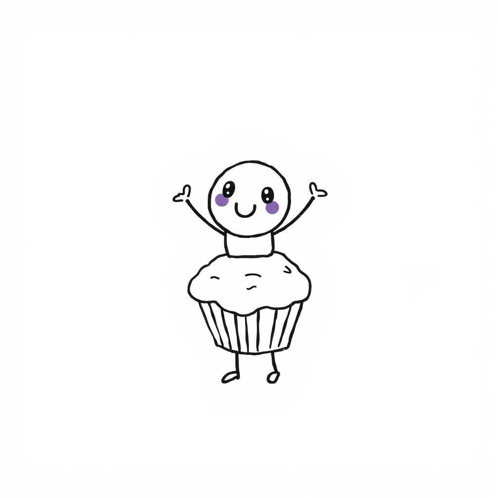 Blueberry dancing on a cupcake