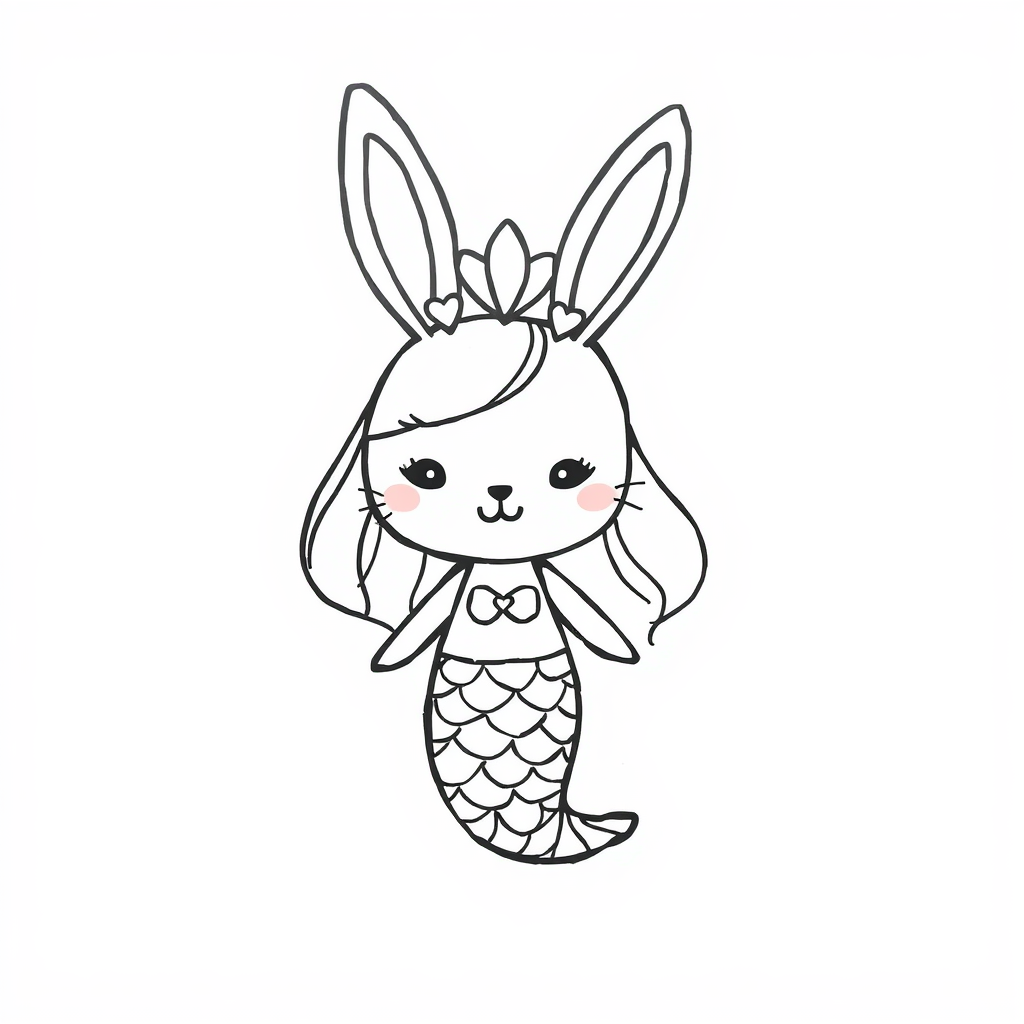 Bunny mermaid with a seashell tiara