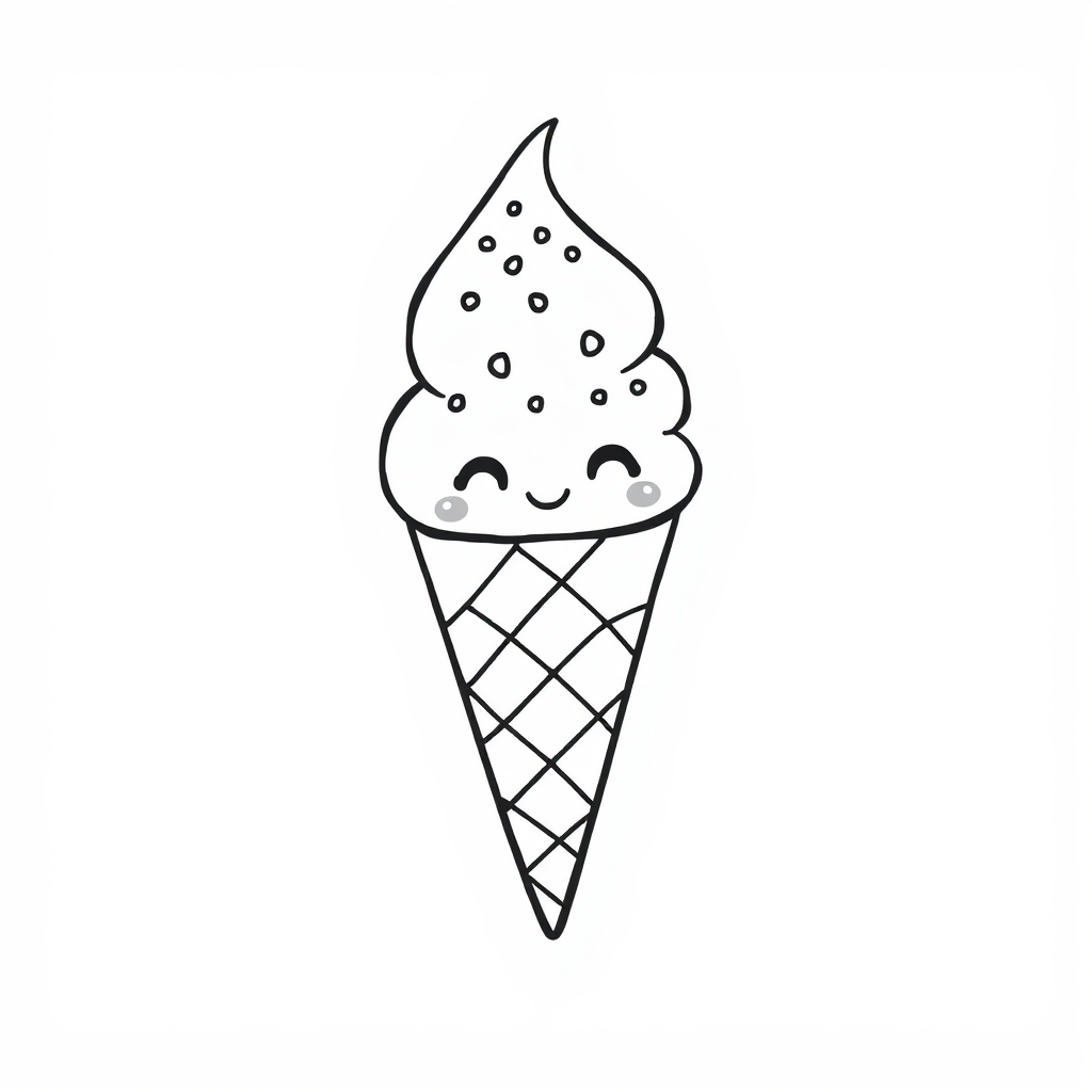 Ice cream cone winking with sprinkles