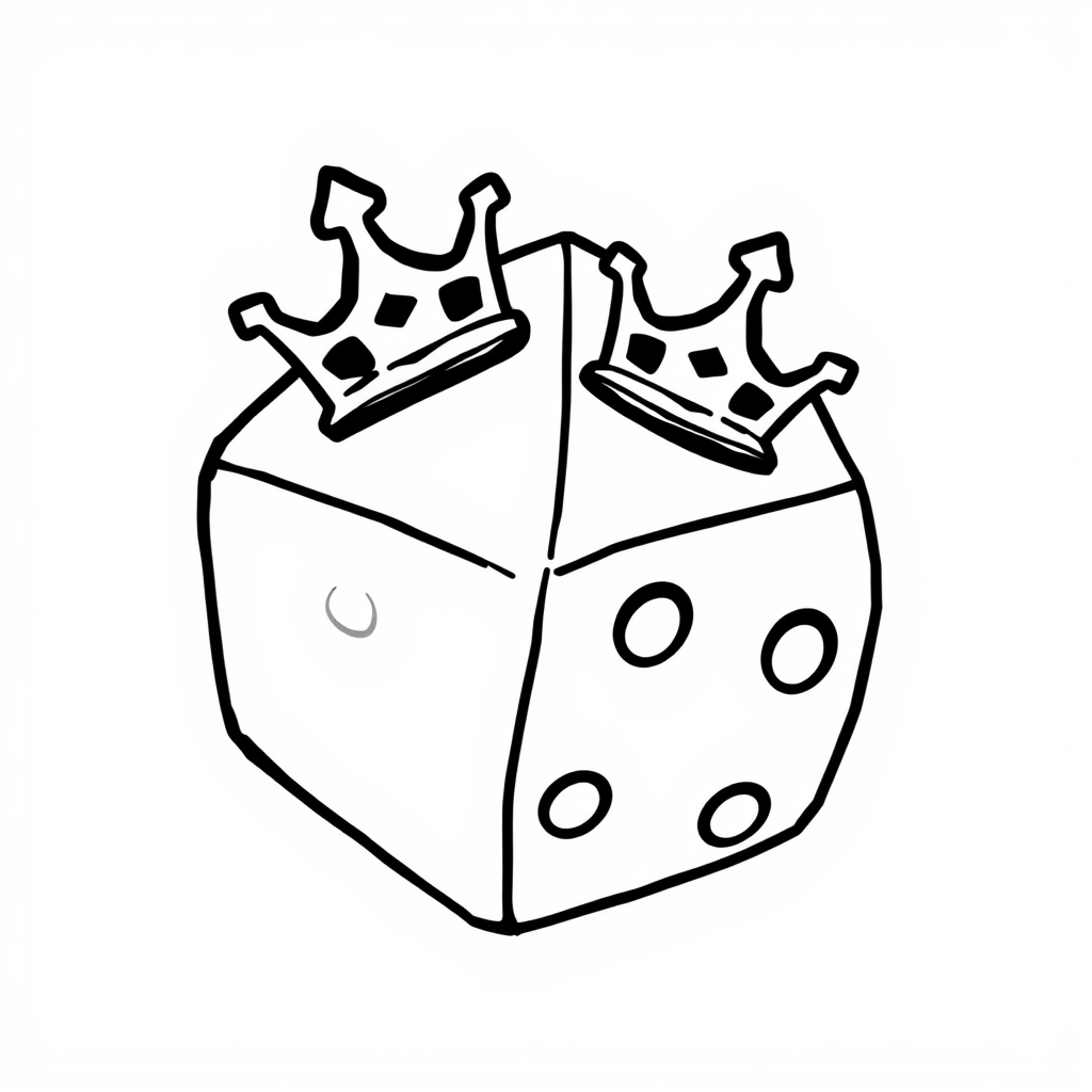 Medieval European dice with crown symbols