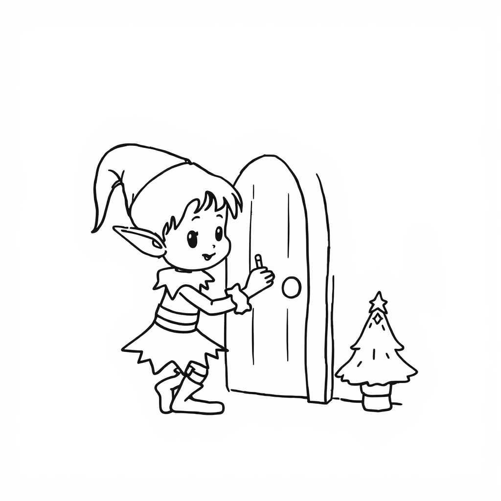 Elf painting a miniature door