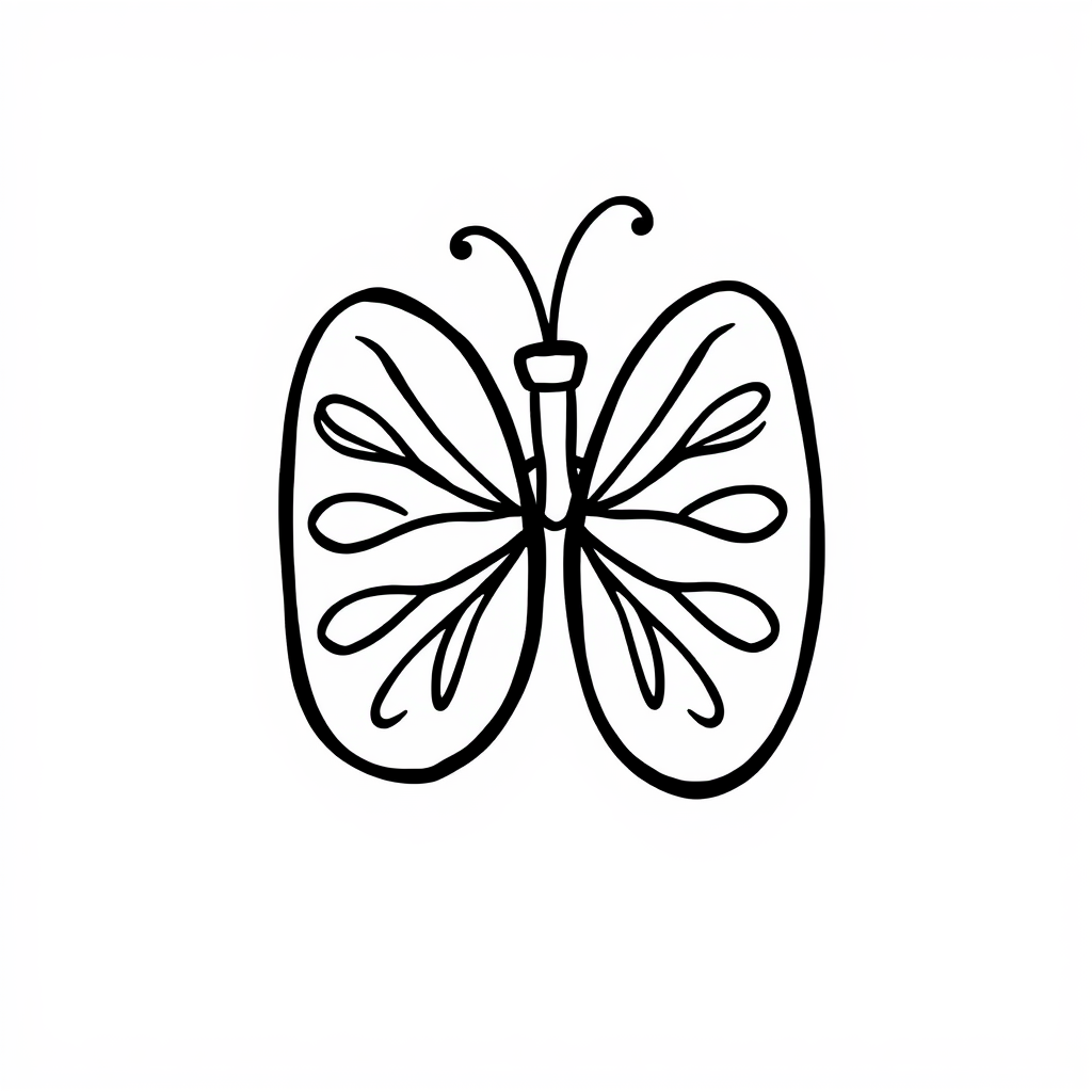 Lungs with butterfly wings attached