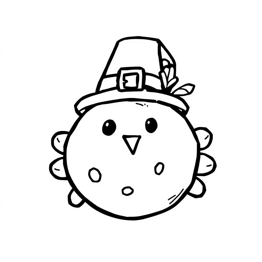 Cookie wearing a Thanksgiving pilgrim hat