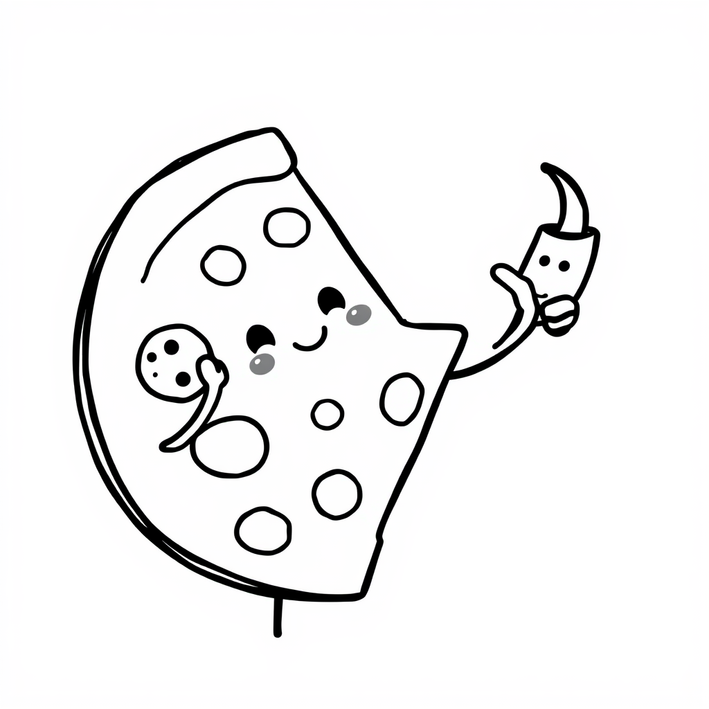 Pizza slice high-fiving a pepperoni