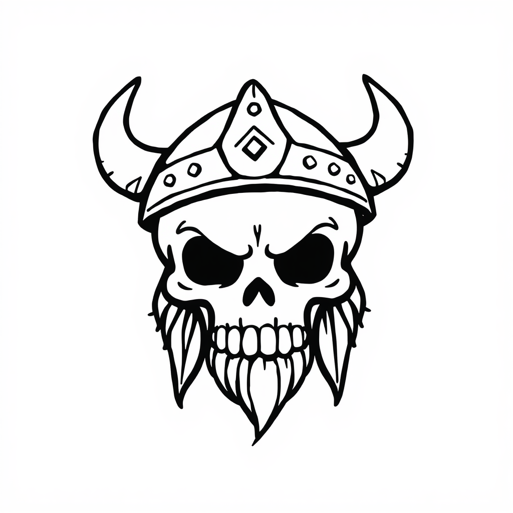 Viking skull with helmet