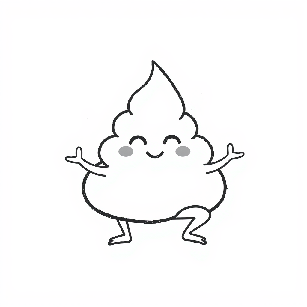 Poop emoji practicing yoga.