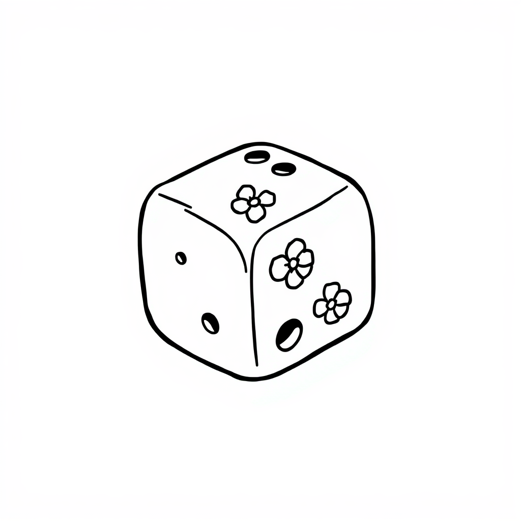 Japanese dice with cherry blossoms.