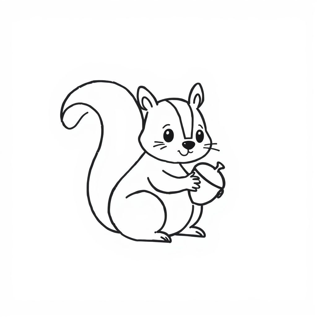 Squirrel holding an acorn