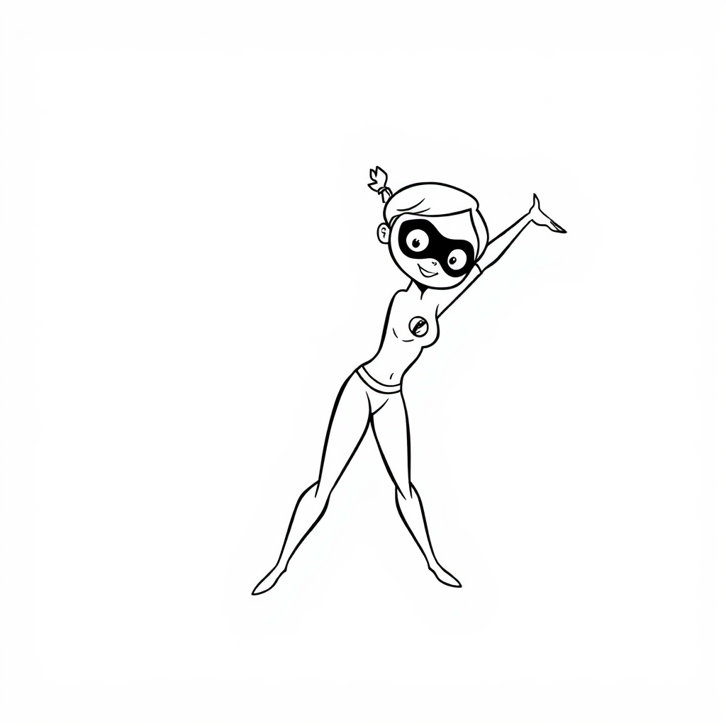 Elastigirl stretching in retro comic style.