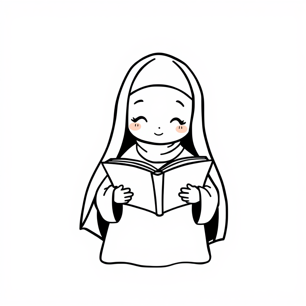 Nun reading Bible