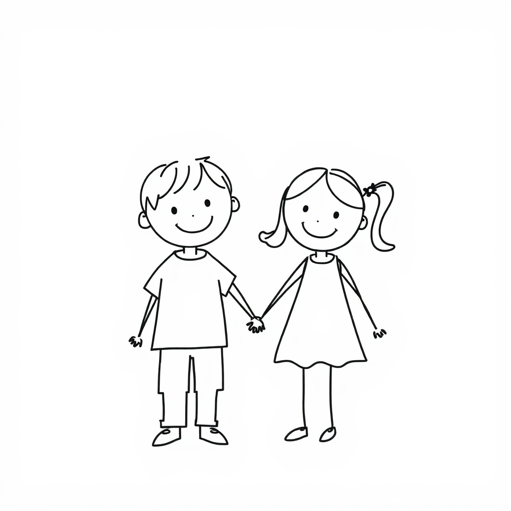 Kids holding hands