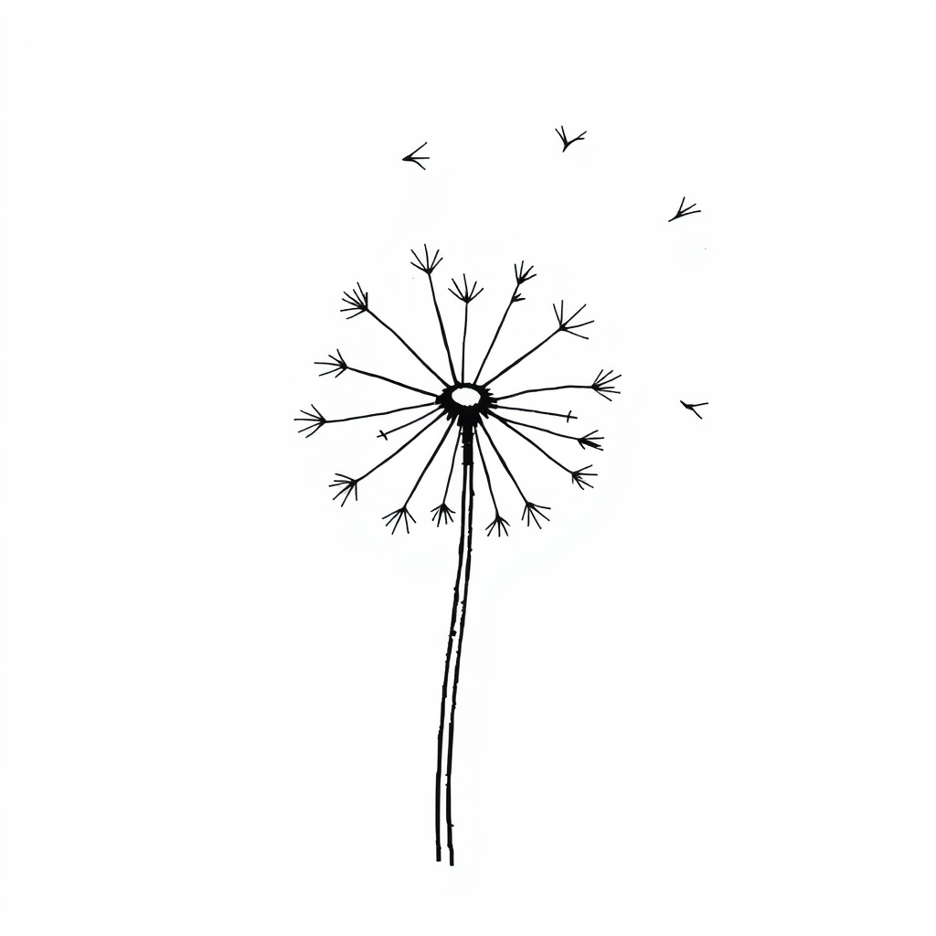 Dandelion seeds drifting