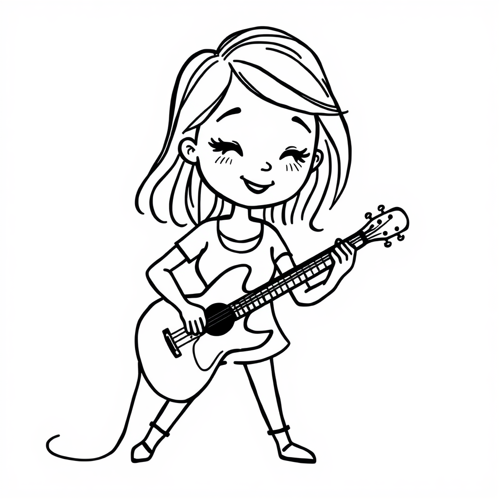 Woman playing guitar