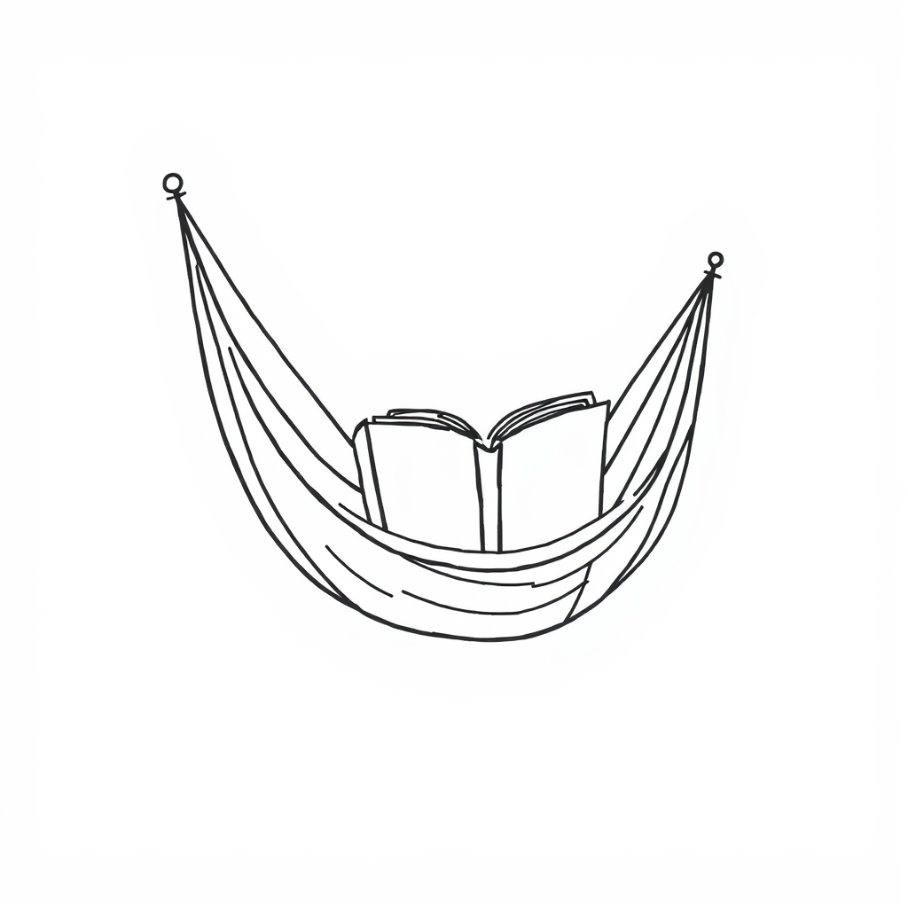 Reading books on hammock