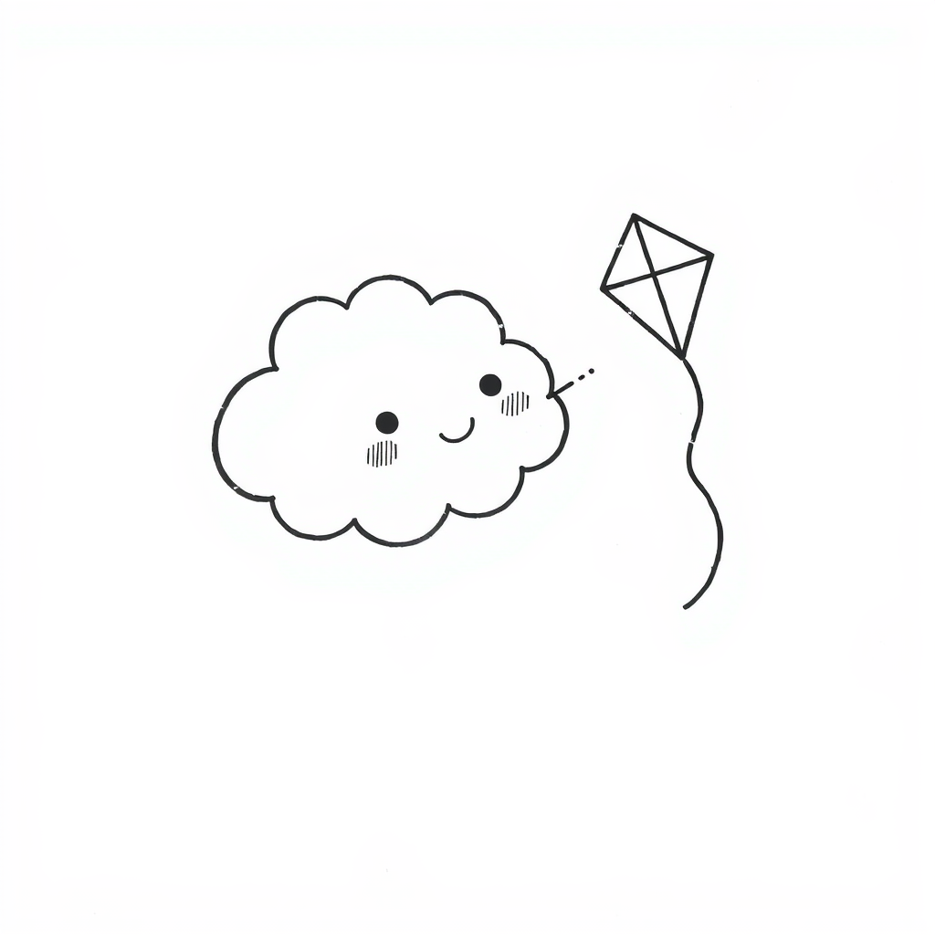 - Cloud blowing wind at a kite