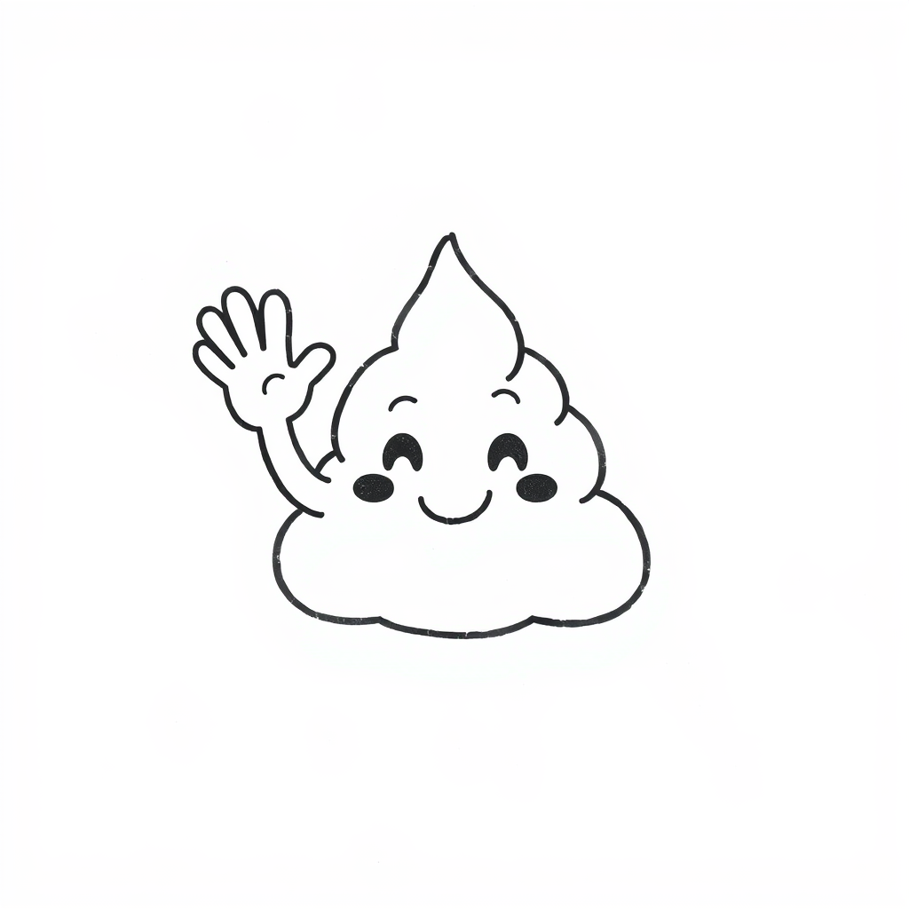 Waving Poop Emoji