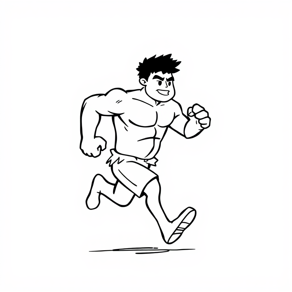 Hulk jogging lightly