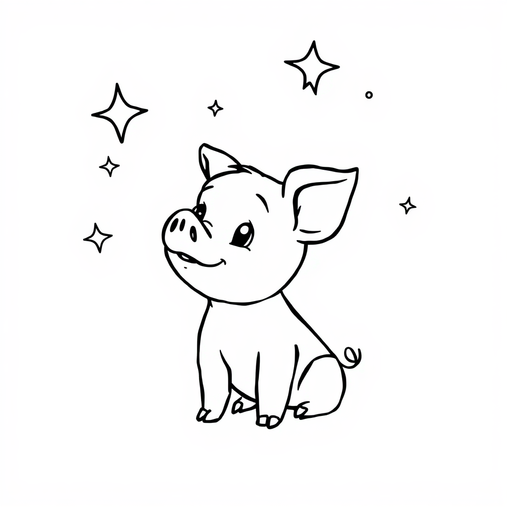 Piglet looking at the stars