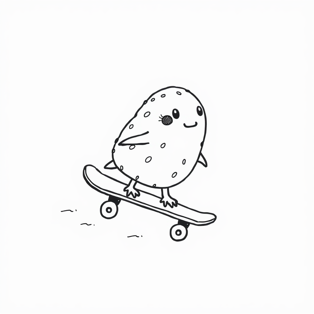 Vacuole riding a skateboard.