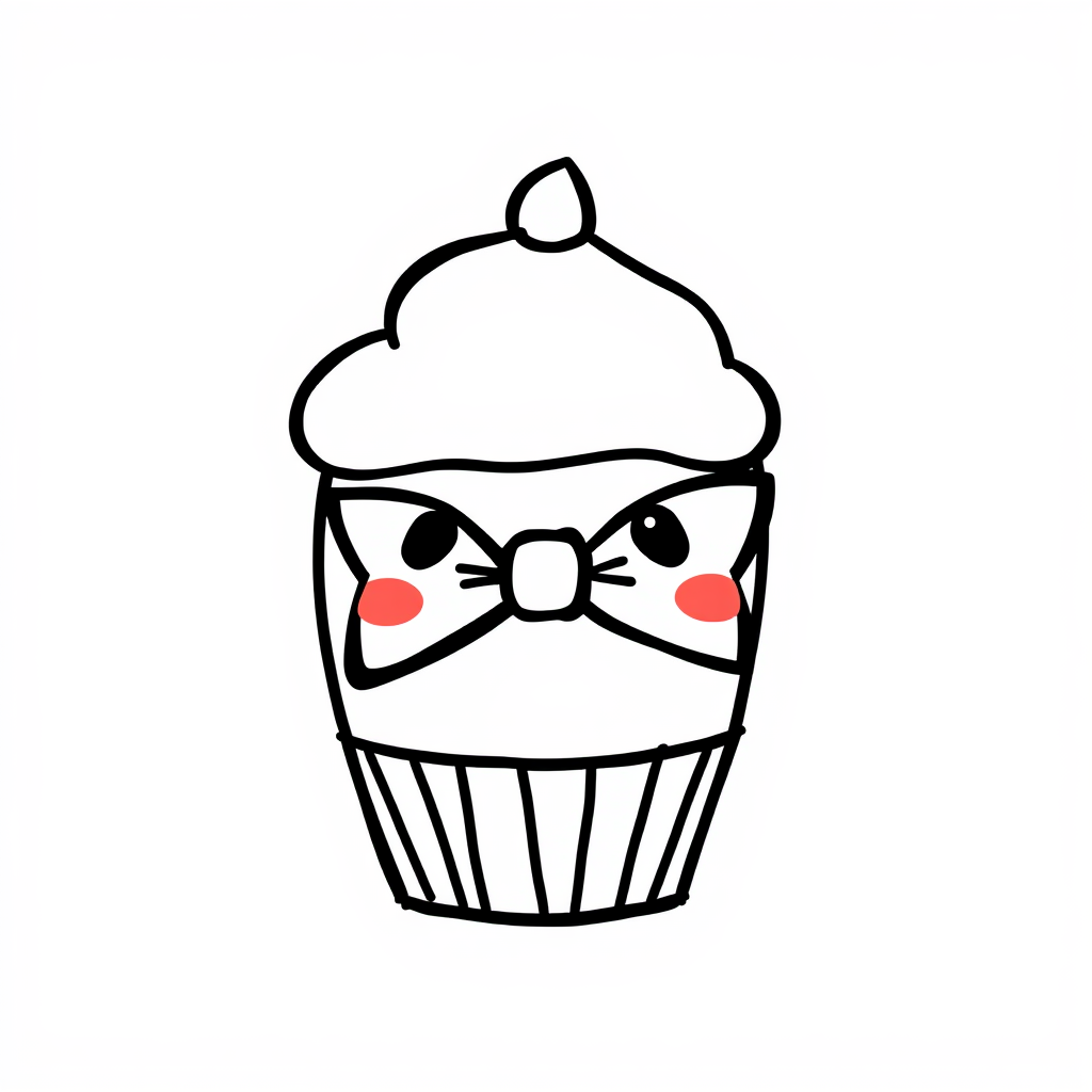 Cupcake with a bowtie bowing politely.