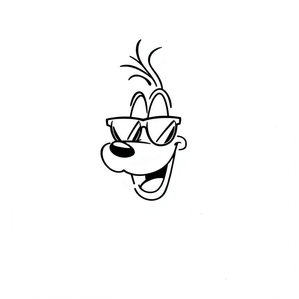 Goofy wearing sunglasses and smiling.