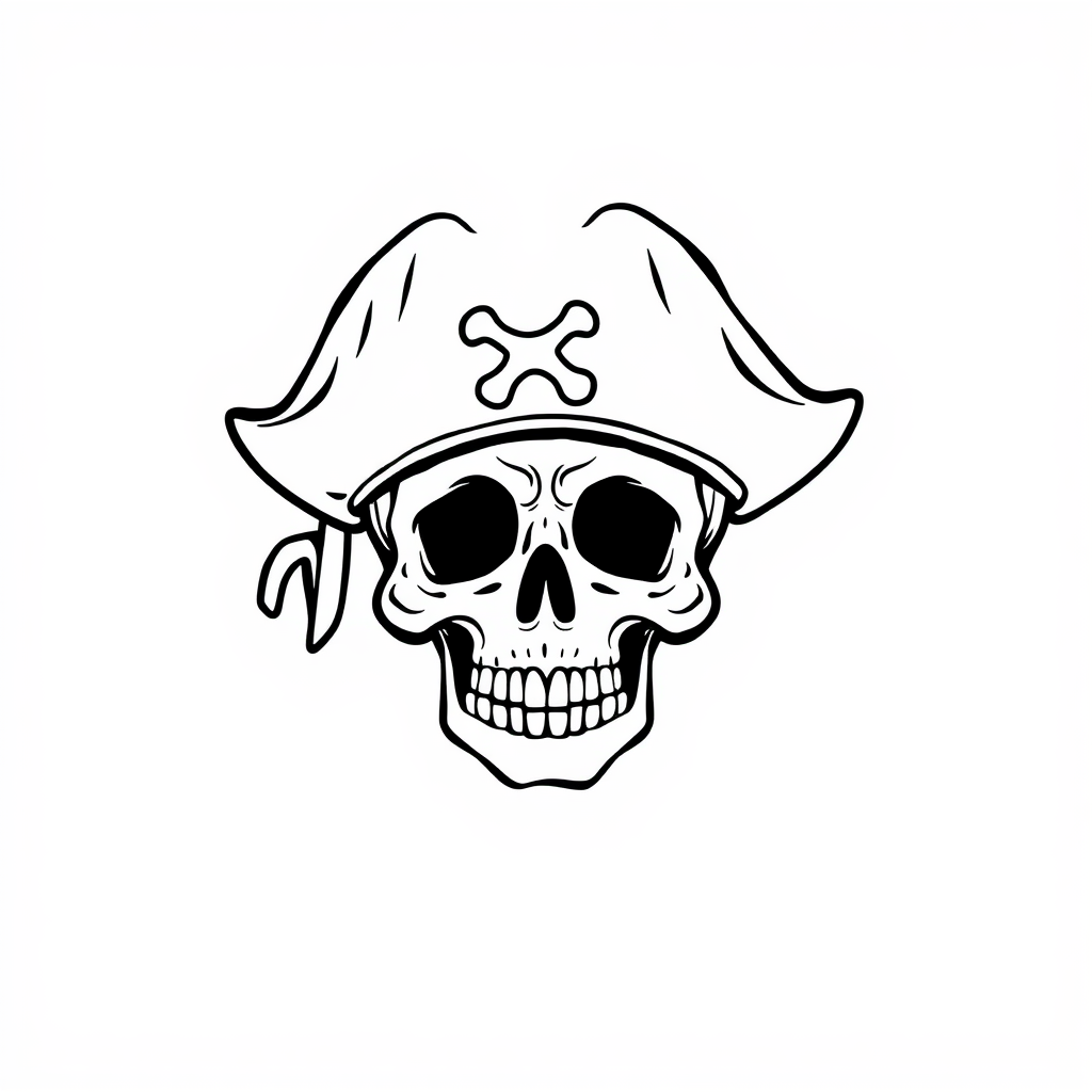 Skull with a vintage pirate hat.