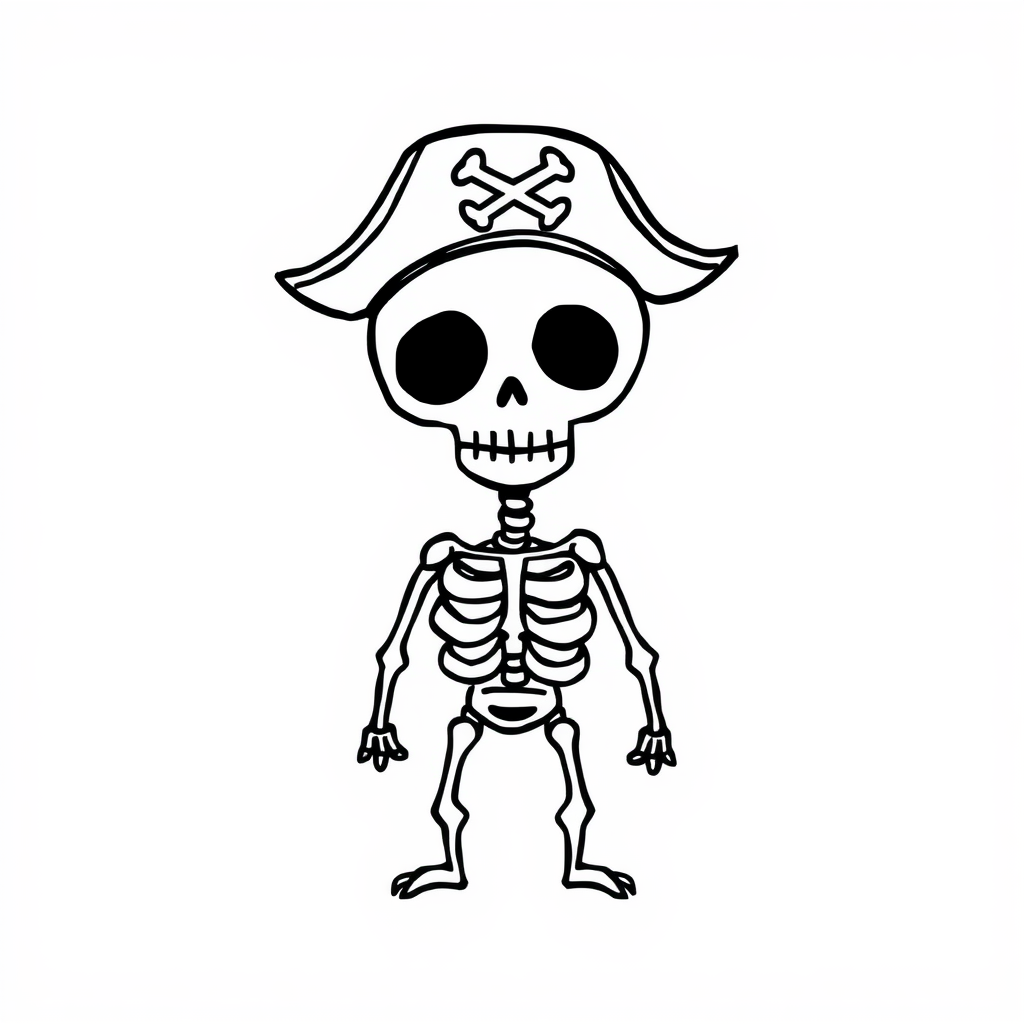 Skeleton with a pirate hat