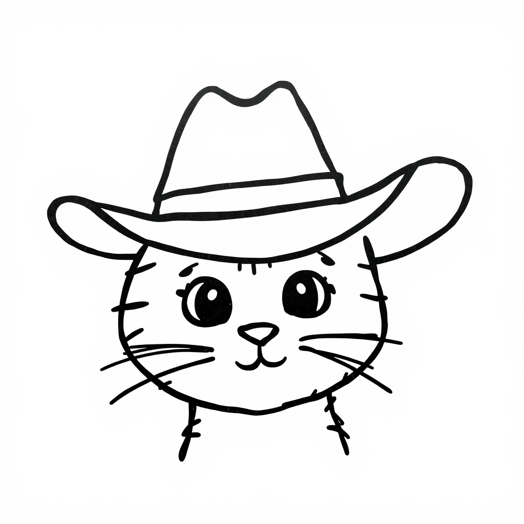 Cowboy hat on curious cat