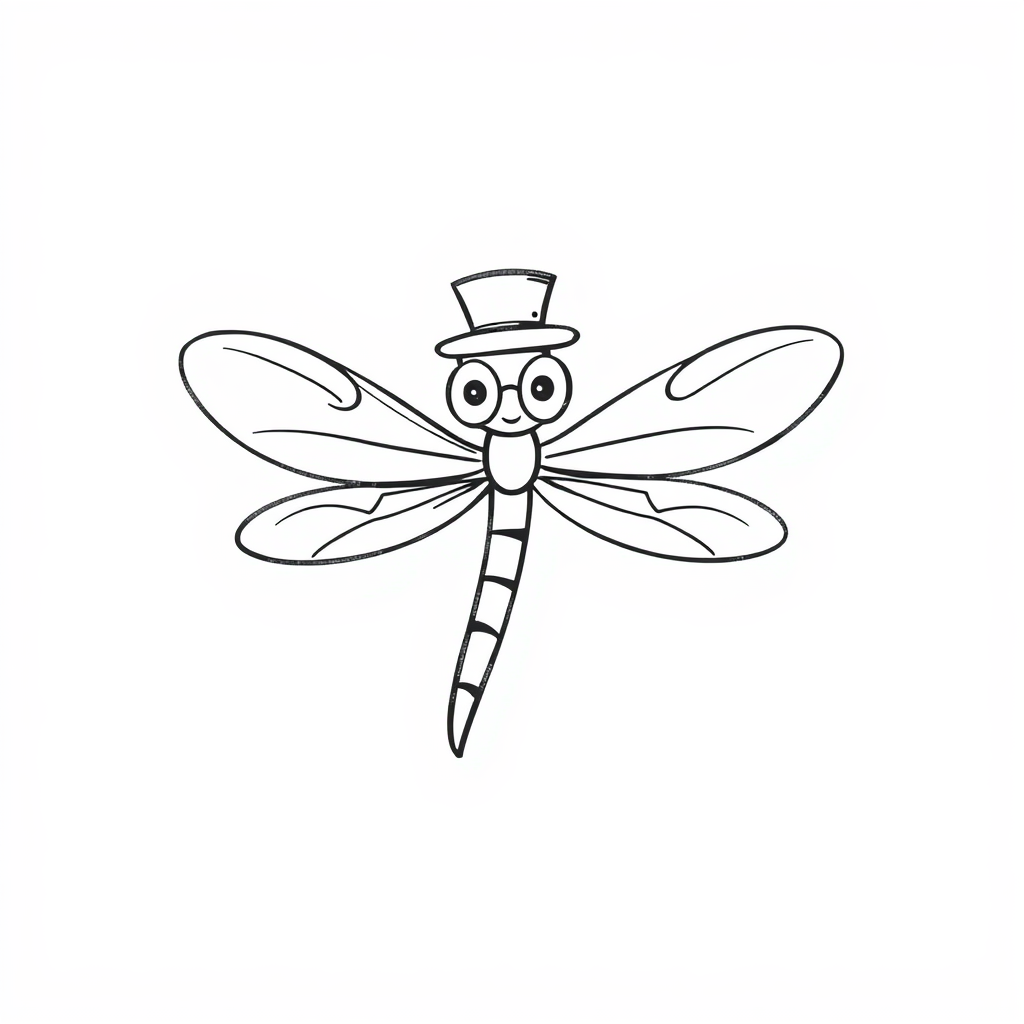 Dragonfly with a top hat