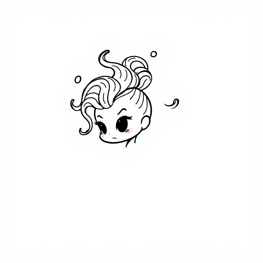 Medusa in a high ponytail