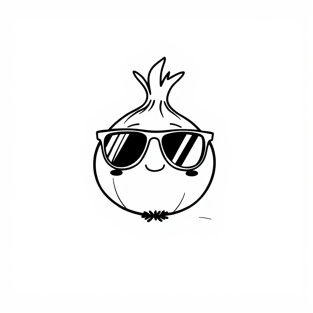 Onion wearing sunglasses