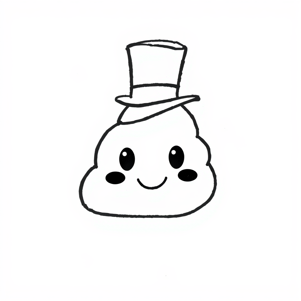 Poop Emoji wearing a top hat