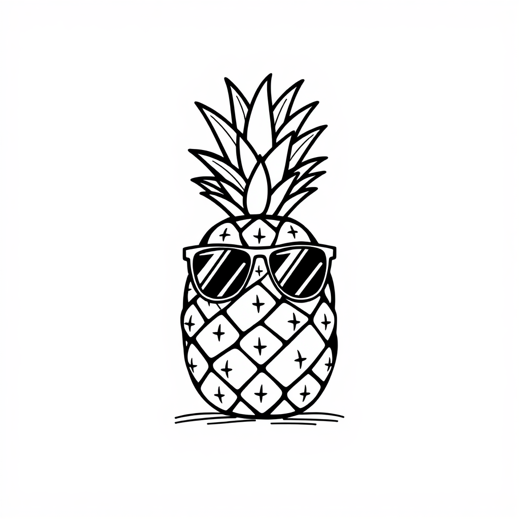 Pineapple wearing sunglasses