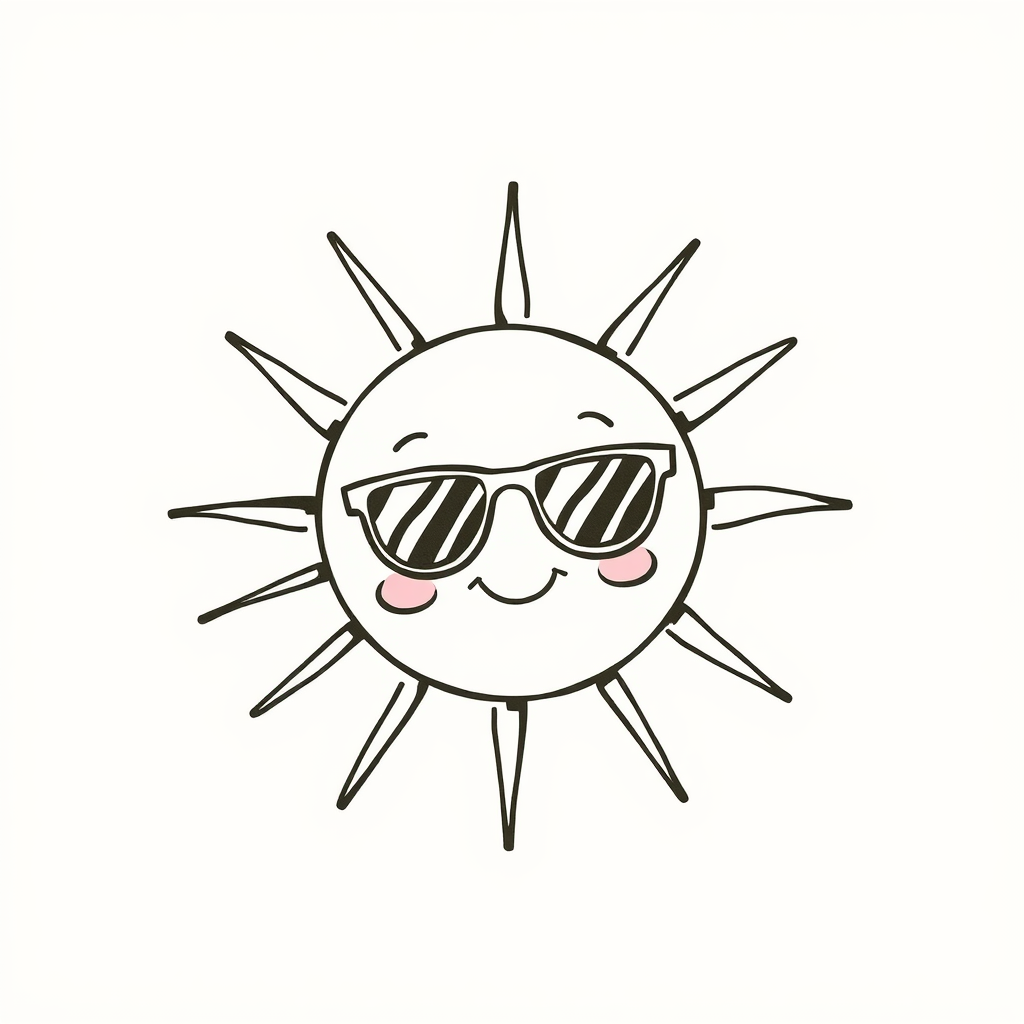 Sun wearing sunglasses