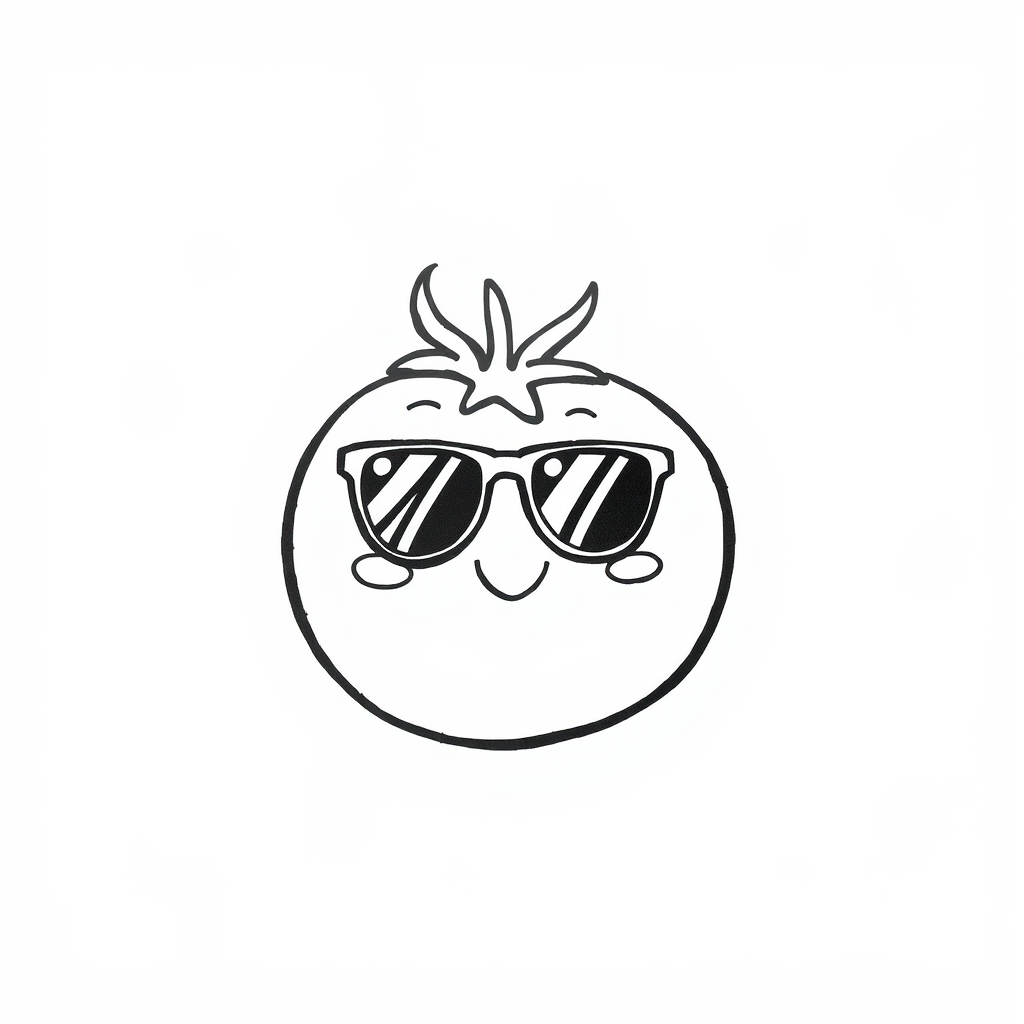 Tomato with sunglasses