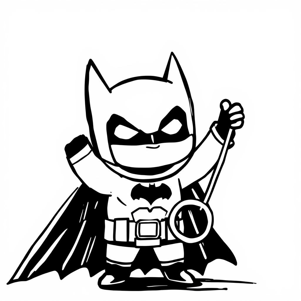 Batman wielding grappling hook