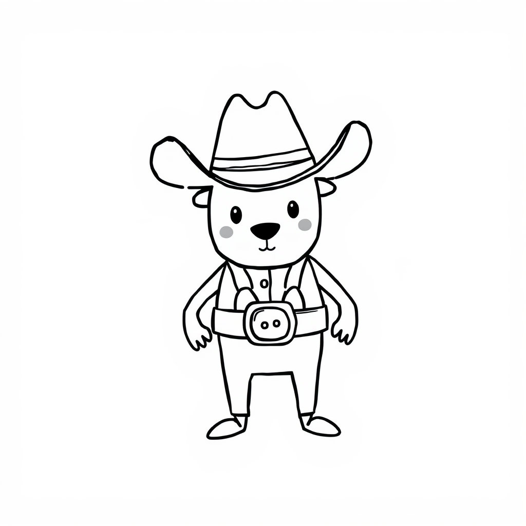 Cowboy with oversized belt buckle